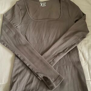 OQQ Ribbed Bodysuit in Mauve